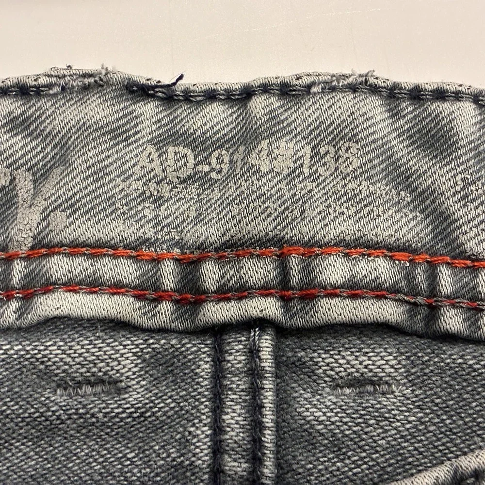 Superdry Vintage Superset Hightek Gray Acid Wash Jeans 32x30 Y2K Orange Tab